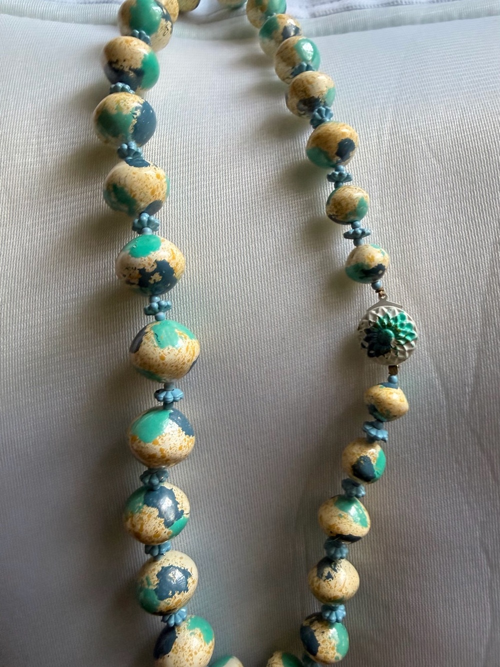 Handcrafted Turquoise & Gold Beaded Necklace